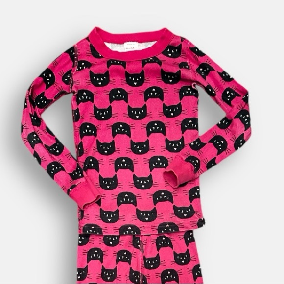 Hanna Andersson Toddler Girls Organic Pink Kitty Cat Halloween PJ Pajama Set - Picture 4 of 4
